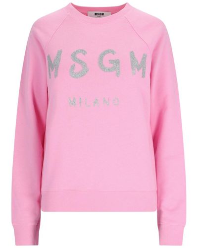MSGM Logo Crewneck Sweatshirt - Pink