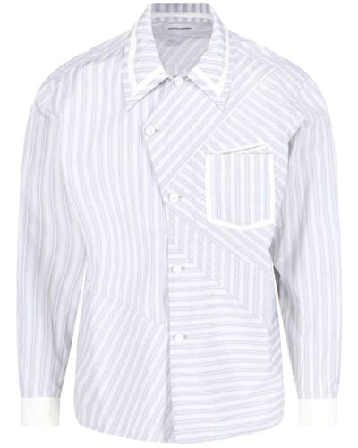 Kiko Kostadinov Stripe Asymmetric Shirt - White