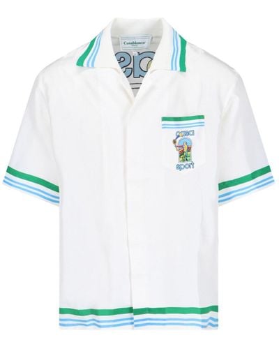 Casablancabrand Camicia In Seta "Le Jen Coloré" - Blu