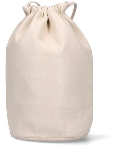 AURALEE Leather Bucket Bag - Natural
