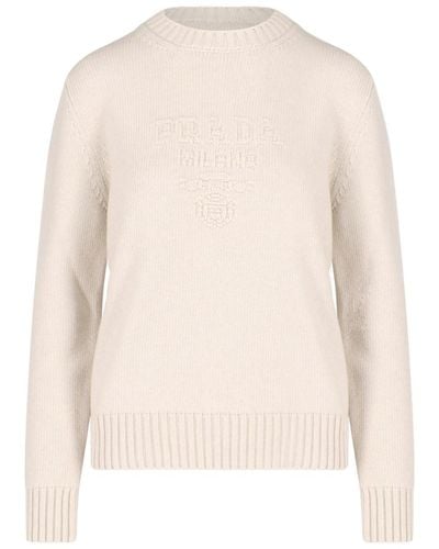Prada Logo Sweater - White