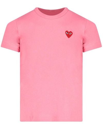 COMME DES GARÇONS PLAY 'red Heart' T-shirt - Pink