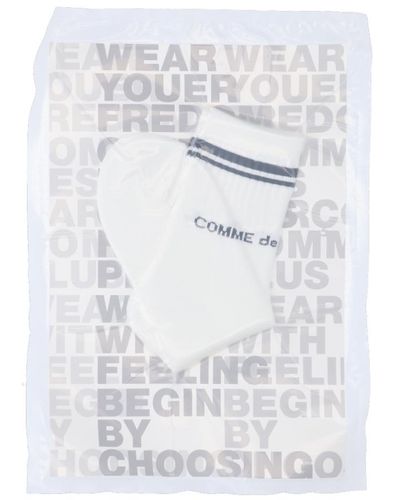 Comme des Garçons Logo Socks - White