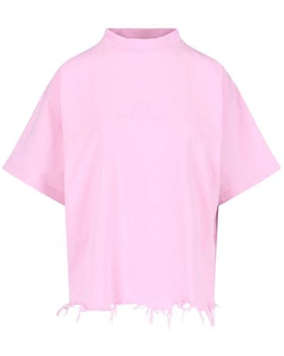 Balenciaga T-Shirt Crop "Bb Classic" - Rosa
