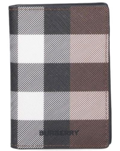 Burberry Tartan Bi-fold Card Holder - White