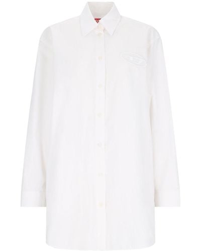 DIESEL 'd-dalis' Mini Shirt Dress - White