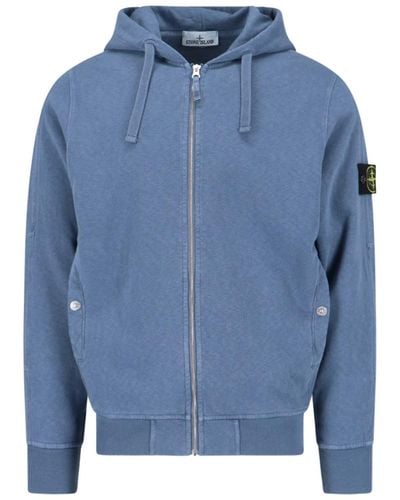 Stone Island '63160' Zip Sweatshirt - Blue
