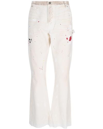 GALLERY DEPT. Flared Printed Jeans - White