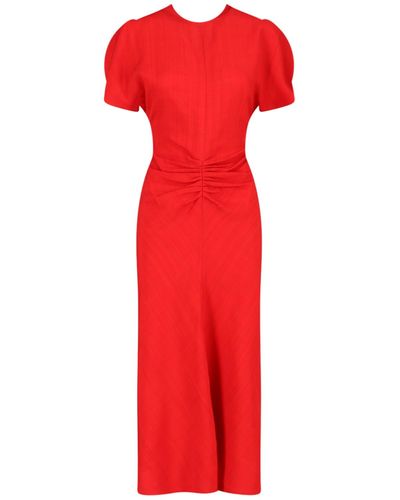 Victoria Beckham Draped 'exclusive' Midi Dress - Red