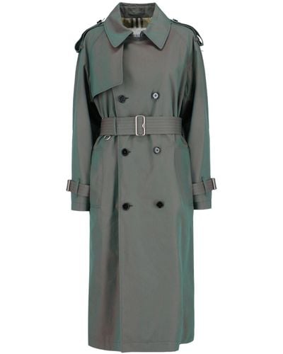 Burberry Double-breasted Midi Trench Coat - Grey