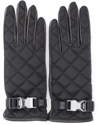 Prada Quilted Pattern Gloves - Black