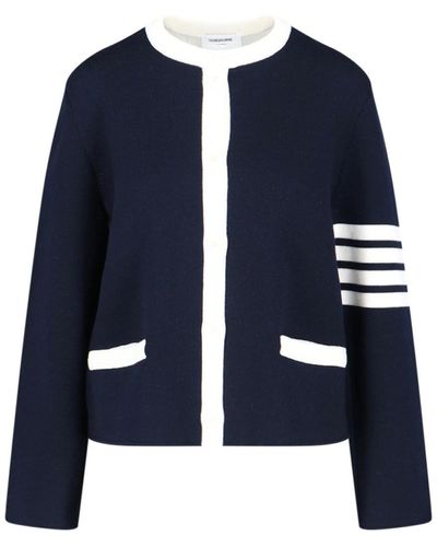Thom Browne Giacca Cardigan "Double Face" - Blu