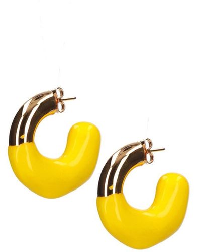 Sunnei Small Hoop Earrings - Yellow