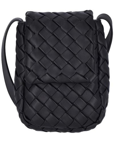 Bottega Veneta Woven Shoulder Bag - Black