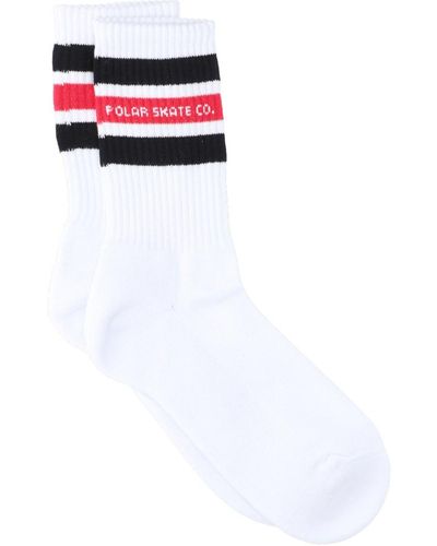 POLAR SKATE "fat Stripe" Socks - White