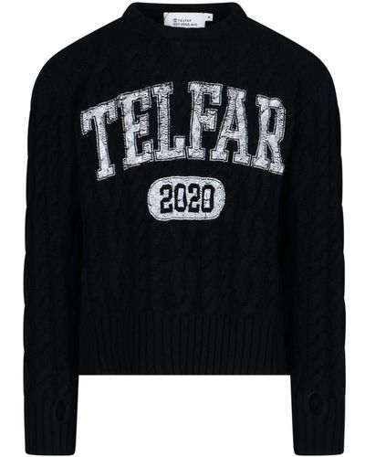 Telfar Braided Logo Sweater - Black