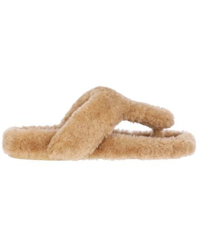 Loewe Comfortable Shearling Sandal - Natural