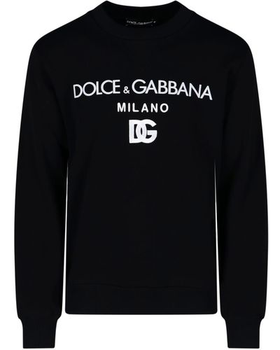 Dolce & Gabbana Embroidered 'dg' Jersey Sweatshirt - Black