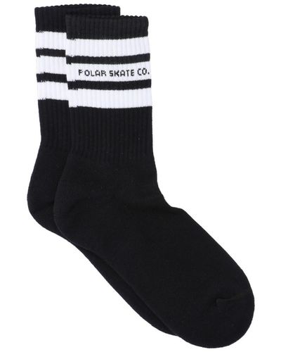 POLAR SKATE "fat Stripe" Socks - Black