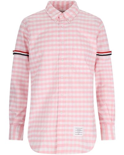 Thom Browne Checked Shirt - Pink
