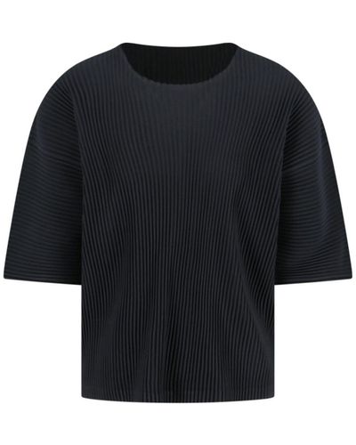 HOMME PLISSÉ Pleated T-shirt - Black