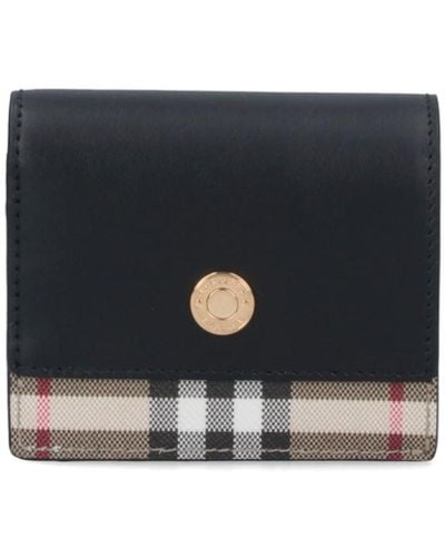 Burberry Check Wallet - Black