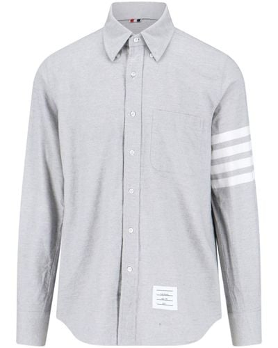 Thom Browne '4-bar' Detail Shirt - Gray