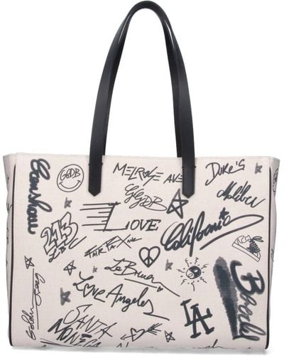 Golden Goose Borsa Tote Graffiti - Bianco