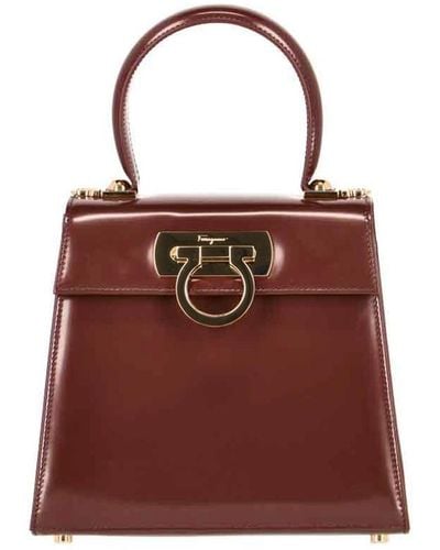 Ferragamo "iconic S" Handbag - Red