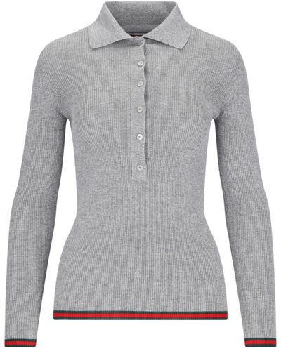 Gucci Knitted Polo Shirt - Grey