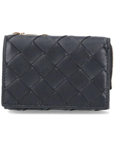 Bottega Veneta 'tri-fold' Woven Wallet - Black