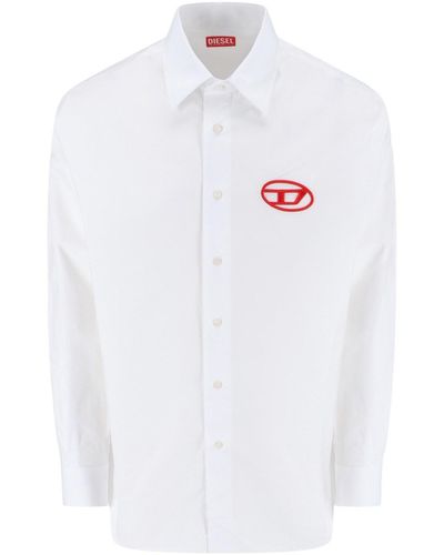 DIESEL 'oval-d' Logo Shirt - White