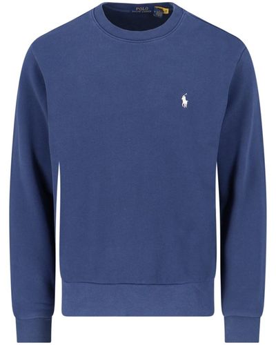 Polo Ralph Lauren Logo Crewneck Sweatshirt - Blue