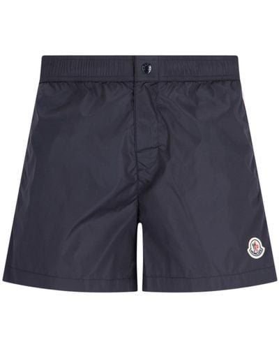 Moncler Logo Swim Shorts - Blue