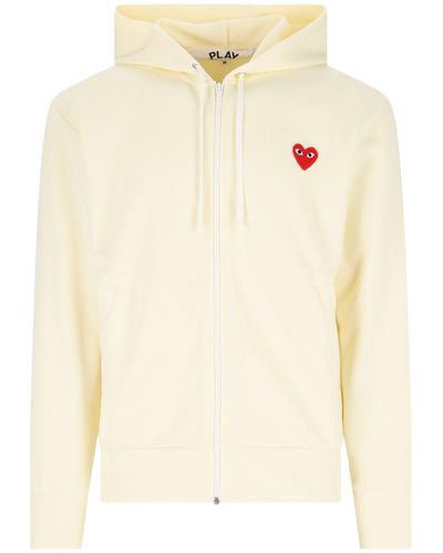 COMME DES GARÇONS PLAY Logo Zip Sweatshirt - Natural