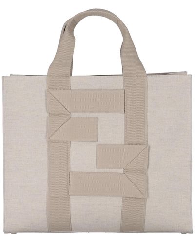 Fendi Logo Tote Bag - Natural