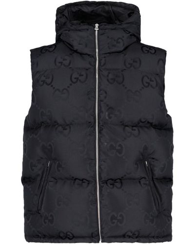 Gucci Logo Hooded Vest - Black