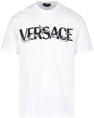 Versace Maglietta del logo di cotone - Bianco