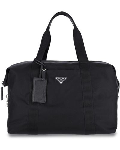 Prada Logo Travel Bag - Black