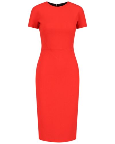 Victoria Beckham 'fitted' Midi T-shirt Dress - Red