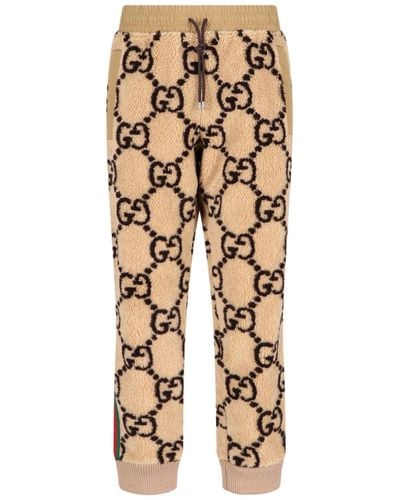 Gucci 'Gg Jacquard' Pile Pants - Brown