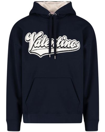 Valentino Logo Hoodie - Blue