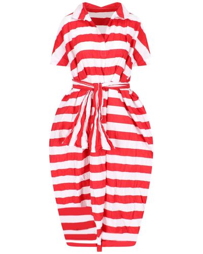 Daniela Gregis Striped Maxi Dress - Red