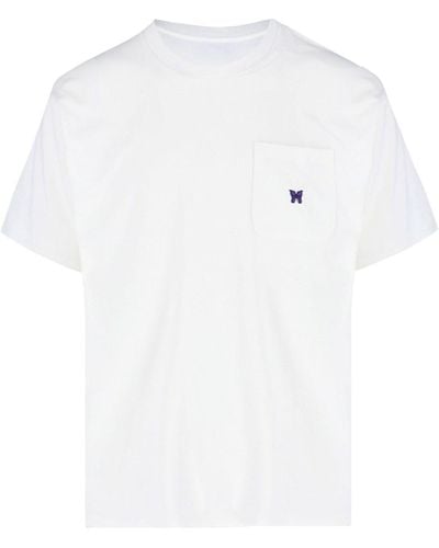 Needles T-Shirt Logo - Bianco