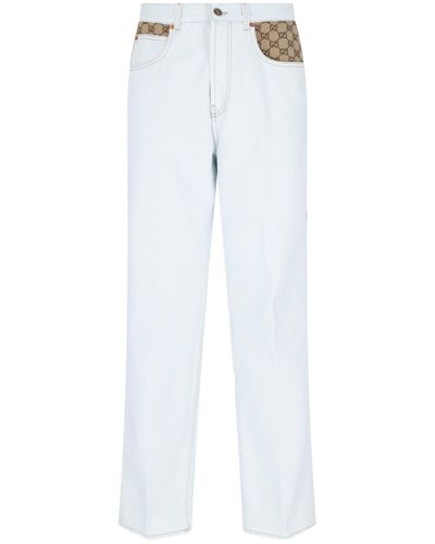 Gucci GG Supreme Straight-leg Jeans - White