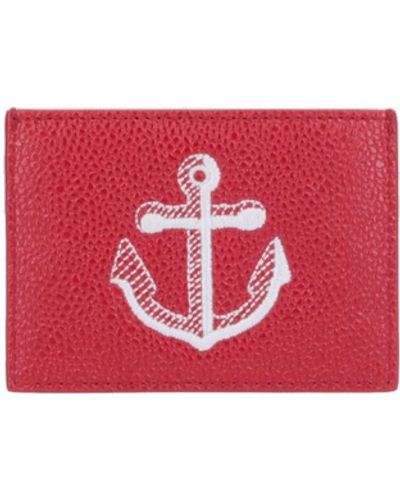 Thom Browne Anchor Detail Card Holder - Red
