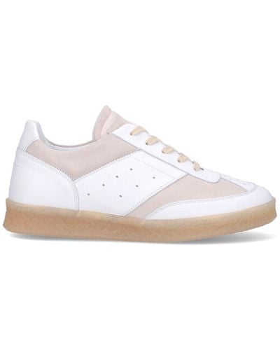 MM6 by Maison Martin Margiela Leather Court Sneakers - White