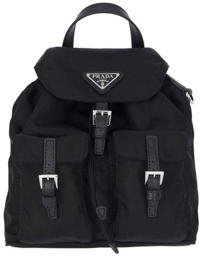 Prada Mini Logo Backpack - Black