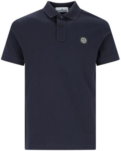 Stone Island Polo Logo - Blu