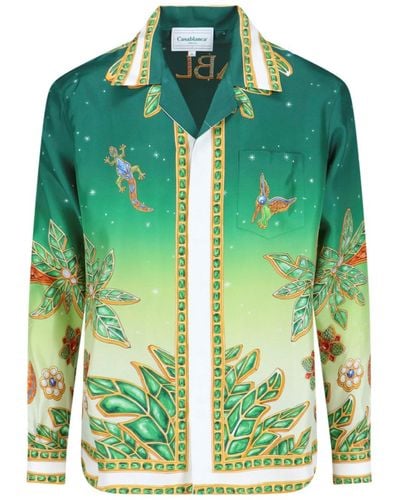 Casablancabrand 'joyaux D'afrique' Silk Shirt - Green